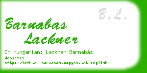 barnabas lackner business card
